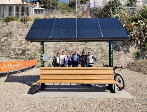 Sanremo News – Ospedaletti: una pensilina con pannelli fotovoltaici per ricaricare biciclette smartphone sulla ciclabile